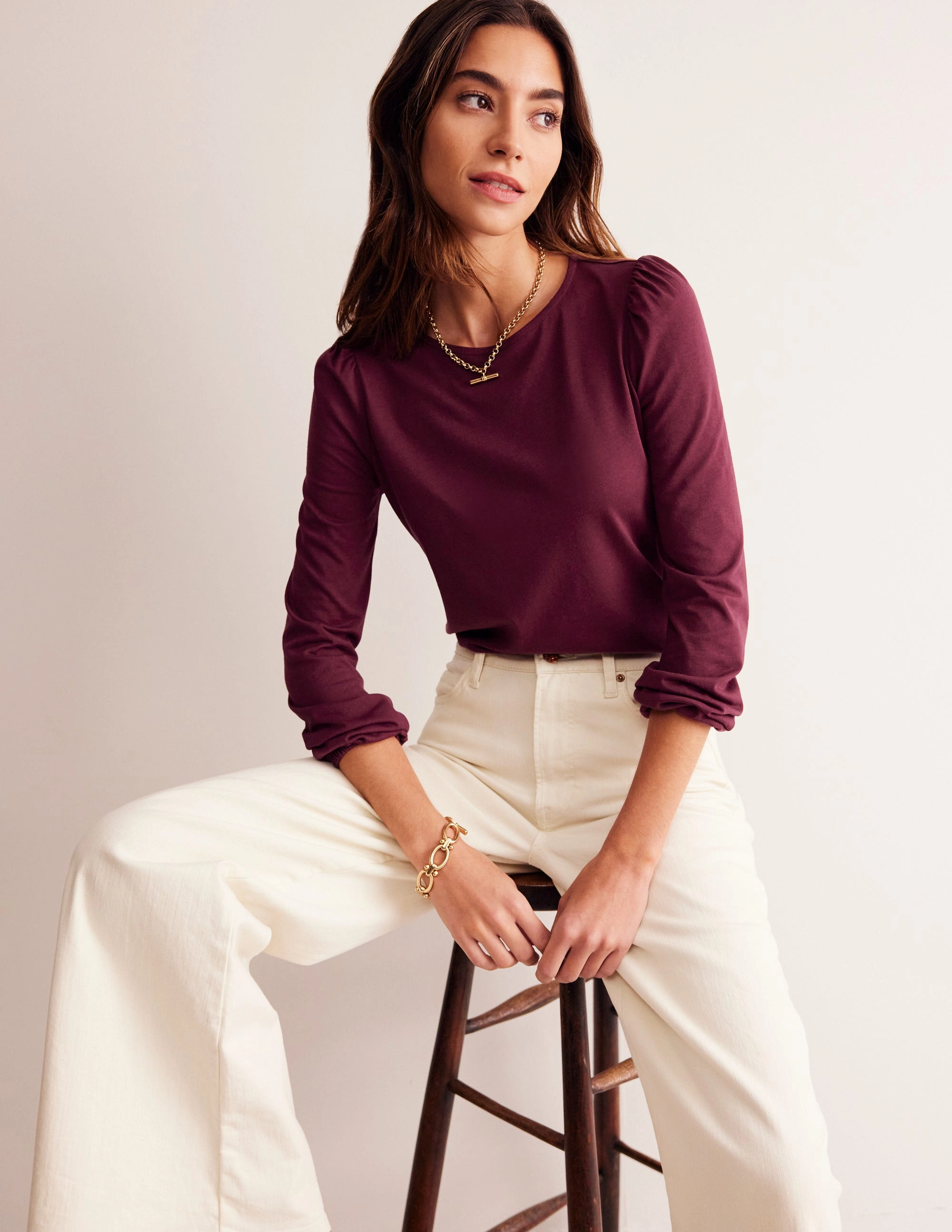 Cozy Look Wear Movie Night Supersoft Long Sleeve Top-Deep Wisteria