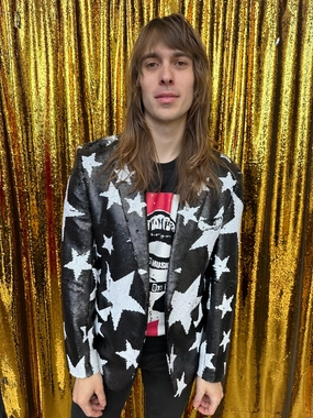 Contest Relax Shell Any Old Iron Men's Sparkle Star Blazer Jacket