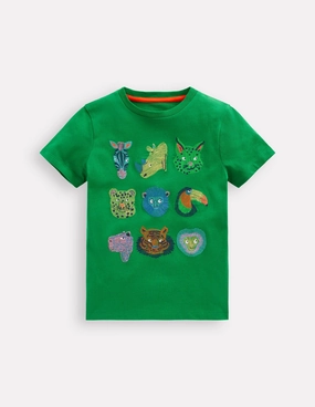 Superstitch T-Shirt-Highland Green Jungle Animals Minimal Fit Versatile Comfort Wear