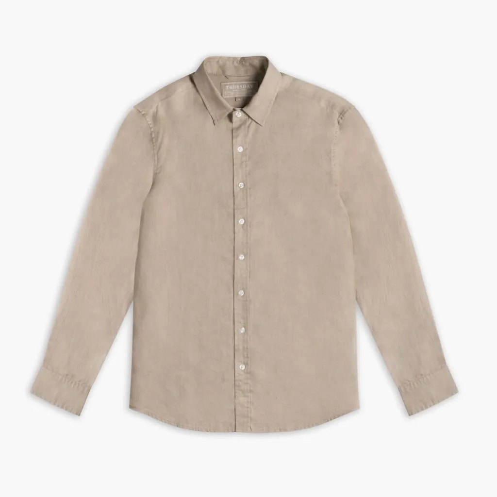 Soft Wear High-Quality Fabric Linen Shirt | Taupe
