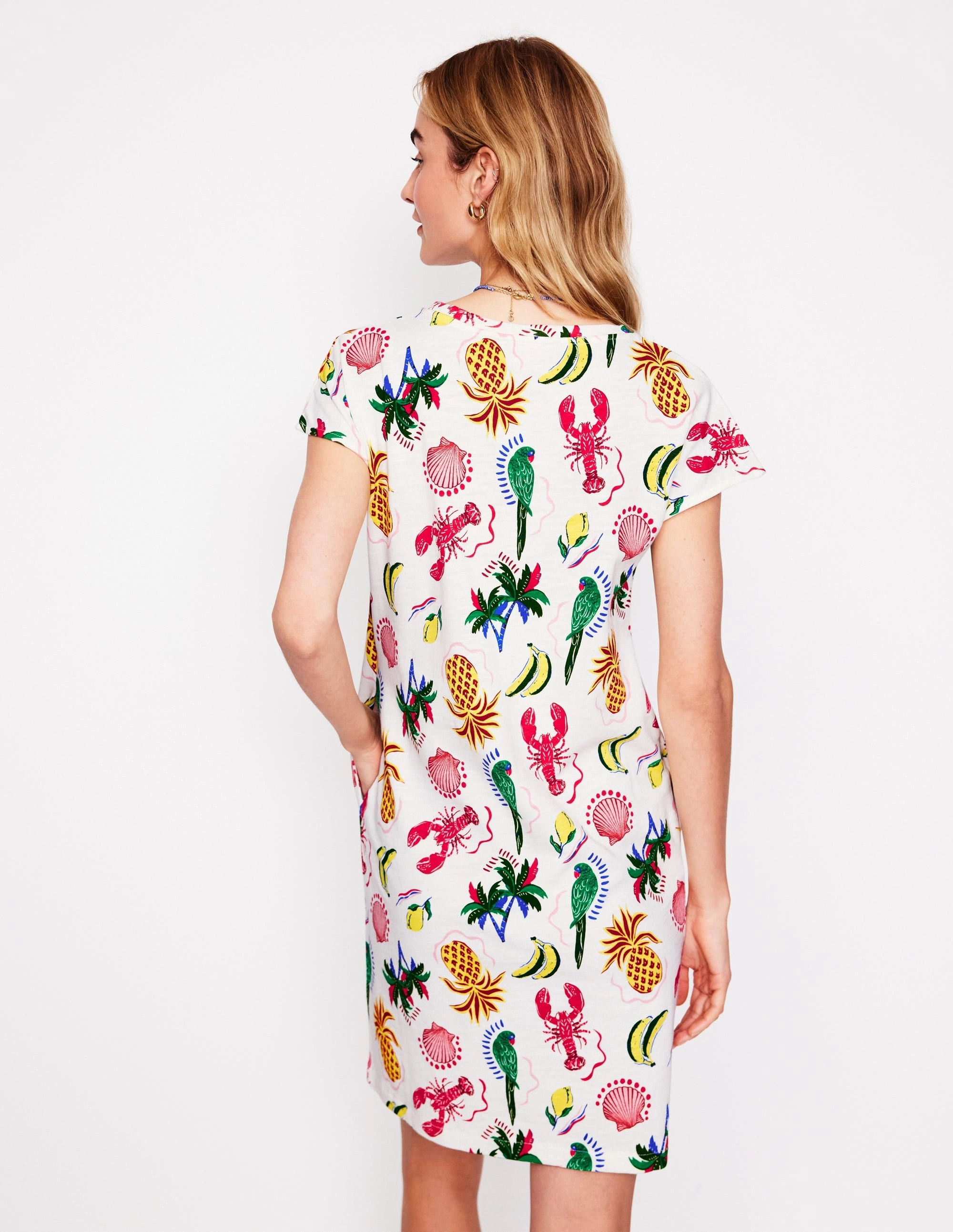 Smart Fit Wear Leah Jersey T-shirt Dress-Tropical Bonanza Vine