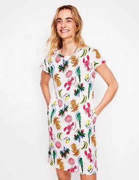 Sleek Touch Daily Flex Leah Jersey T-shirt Dress-Tropical Bonanza Vine