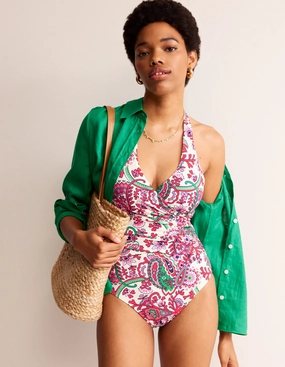 Levanzo Halter Swimsuit-Multi, Fantastical Poolside Look