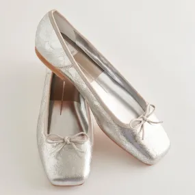 Removable upper ANISA BALLET FLATS SILVER DISTRESSED LEATHER - re:vita