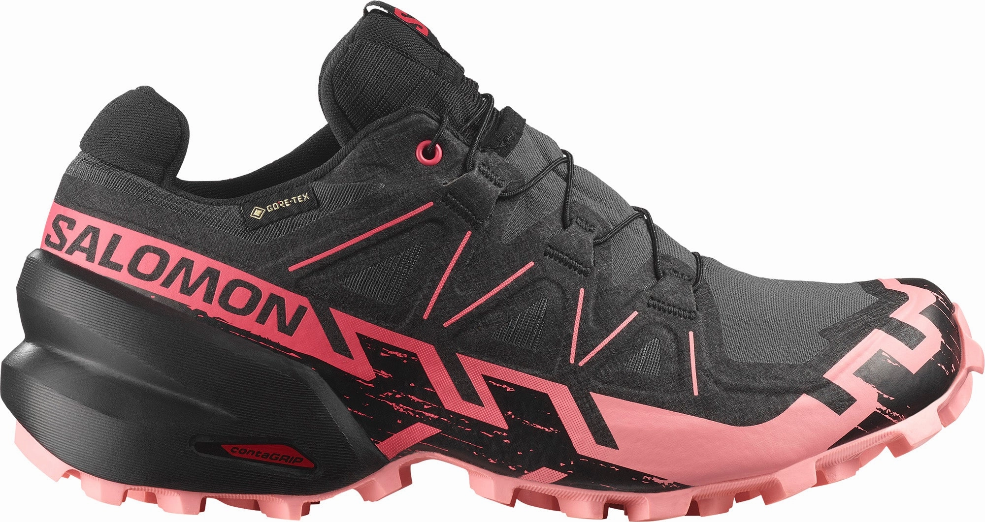 multi - strap shoes EVA Composite Sole Salomon Speedcross 6 GORE-TEX Womens Trail Running Shoes - Black