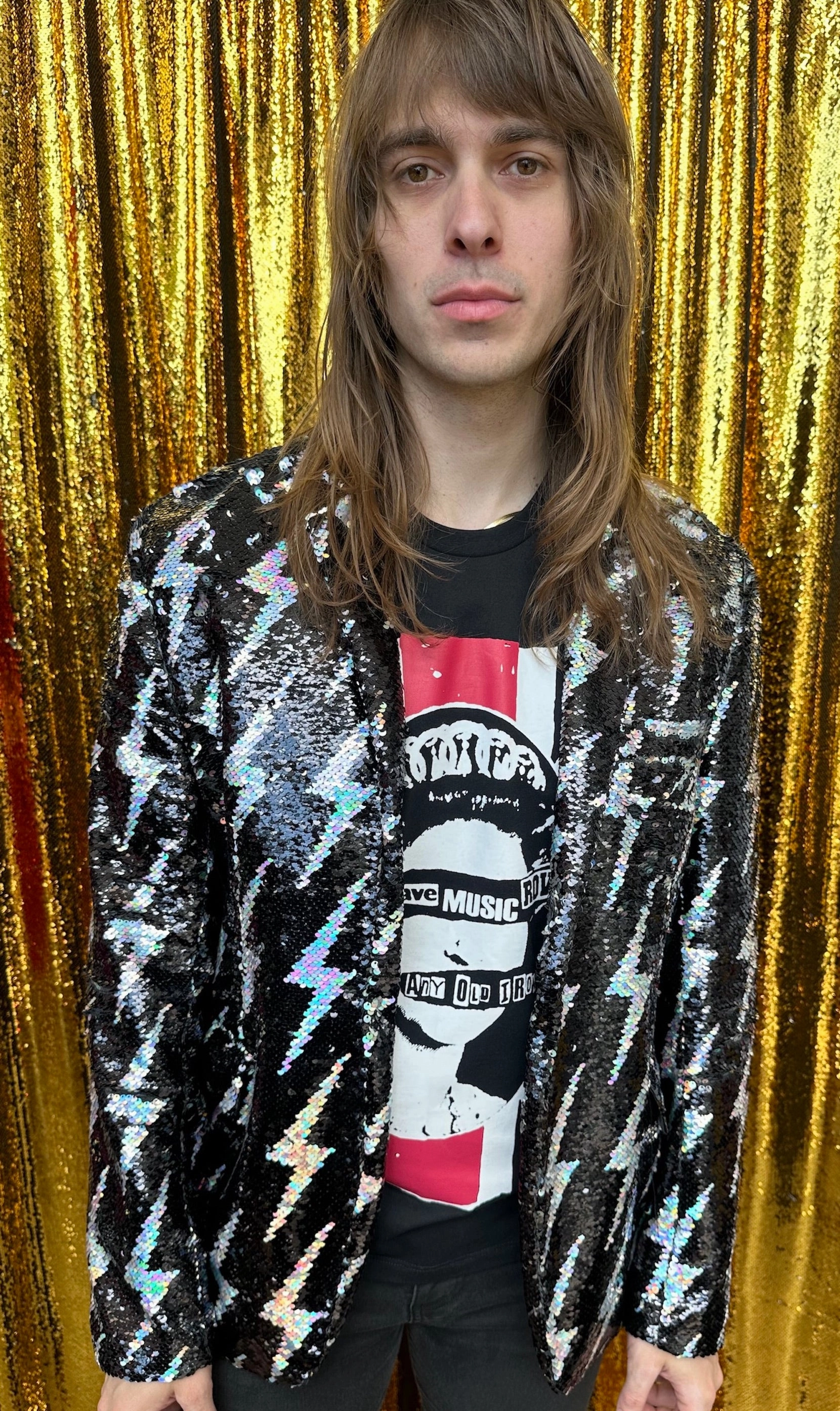 Midweight Option Black Any Old Iron Men's Black Side of Lightning Blazer Jacket