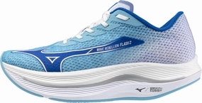 running in windy weather shoes Mizuno Wave Rebellion Flash 2 Mens Running Shoes - Blue
