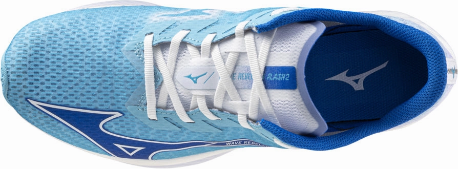 Mizuno Wave Rebellion Flash 2 Mens Running Shoes - Blue futuristic - style shoes