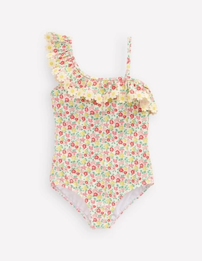 Summer Vibes Anti Chlorine Technology Lila One Shoulder Swimsuit-Multi Summer Flowerbed