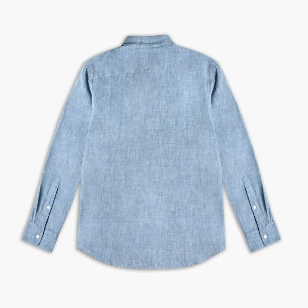 Hypoallergenic Lining Linen Shirt | Blue