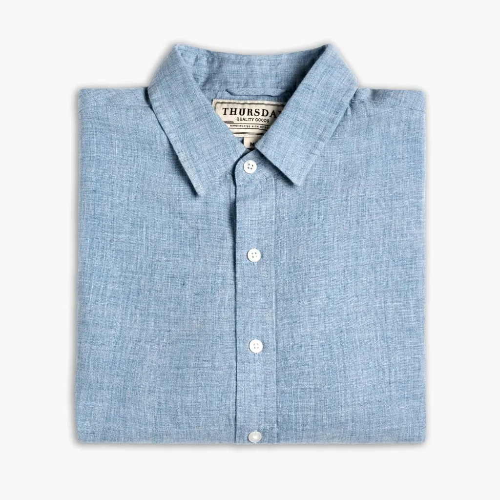 Linen Shirt | Blue Relaxed Silhouette