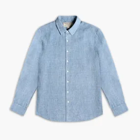 Linen Shirt | Blue Trendy Wear Neutral Toned Stitching