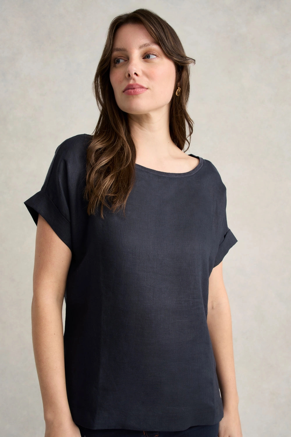 Fun Design WaterResistant Linen Mix Top - Ink
