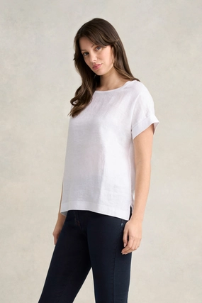 Adaptive Fit Technology Linen Mix Top - White