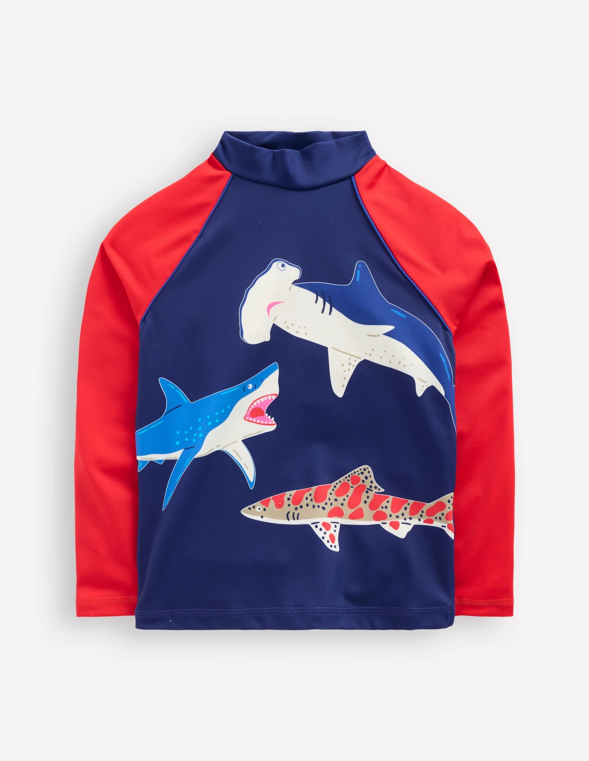 Logo Rash Vest-College Navy Sharks Playful Vibes Trendy Vibes