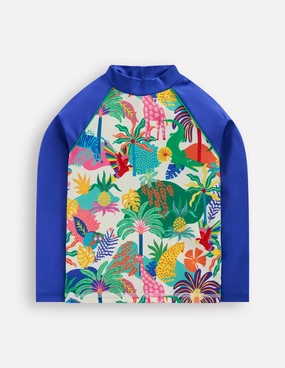 Fashion Trend Logo Rash Vest-Ivory Multi Jungle