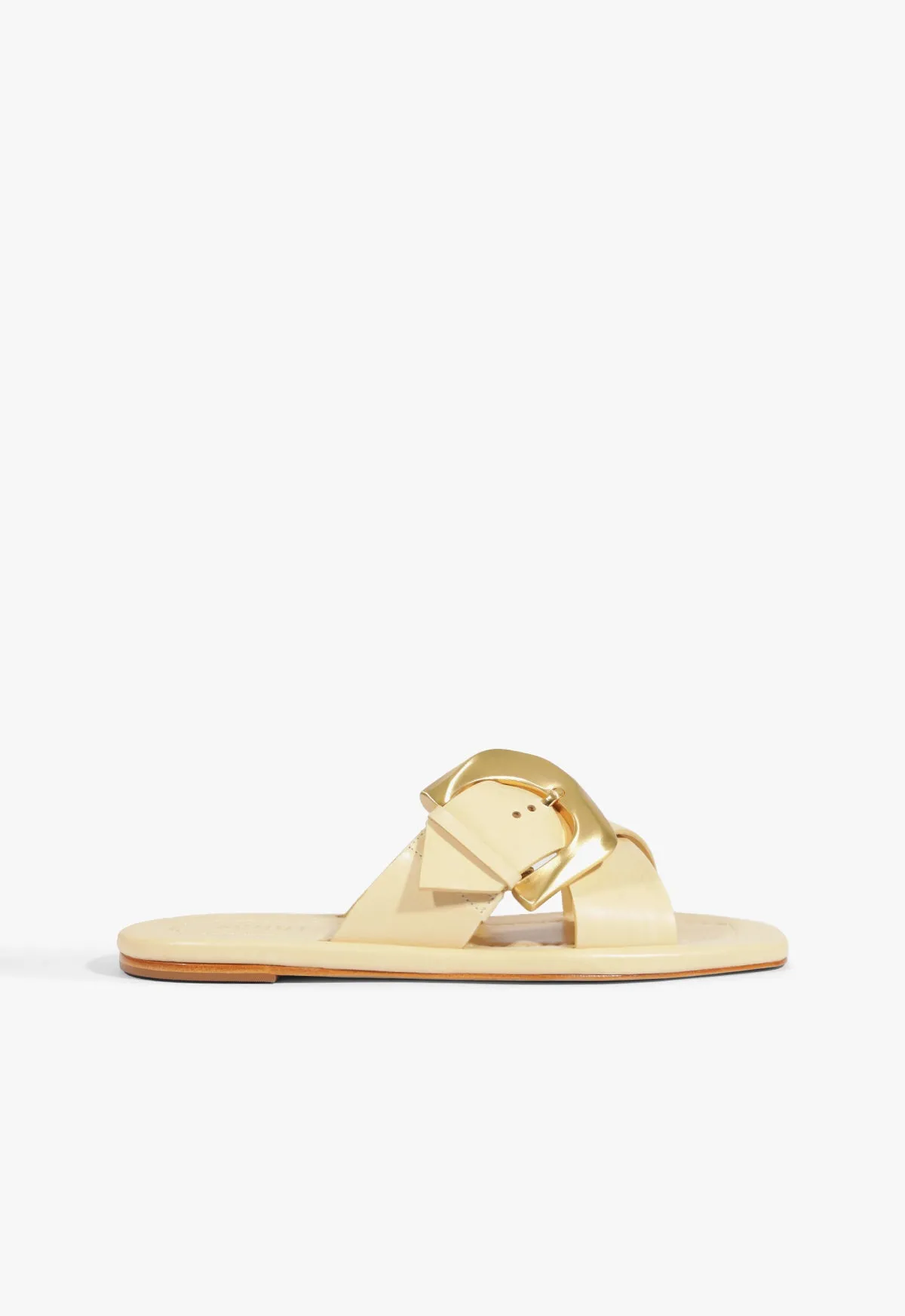 Lois Beige Leather Flat Sandal Comfortable summer shoes