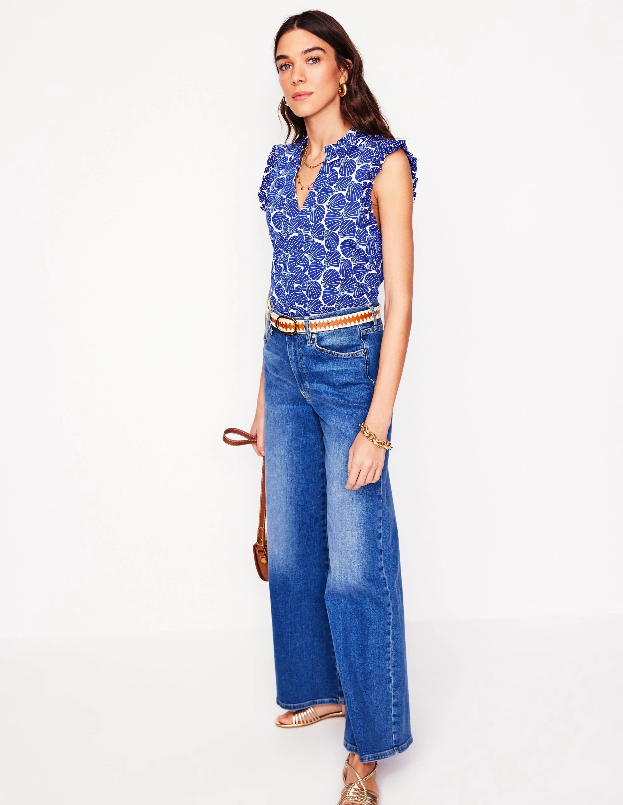 Casual Layer Look Lola Sleeveless Top-Bright Blue, Seashell