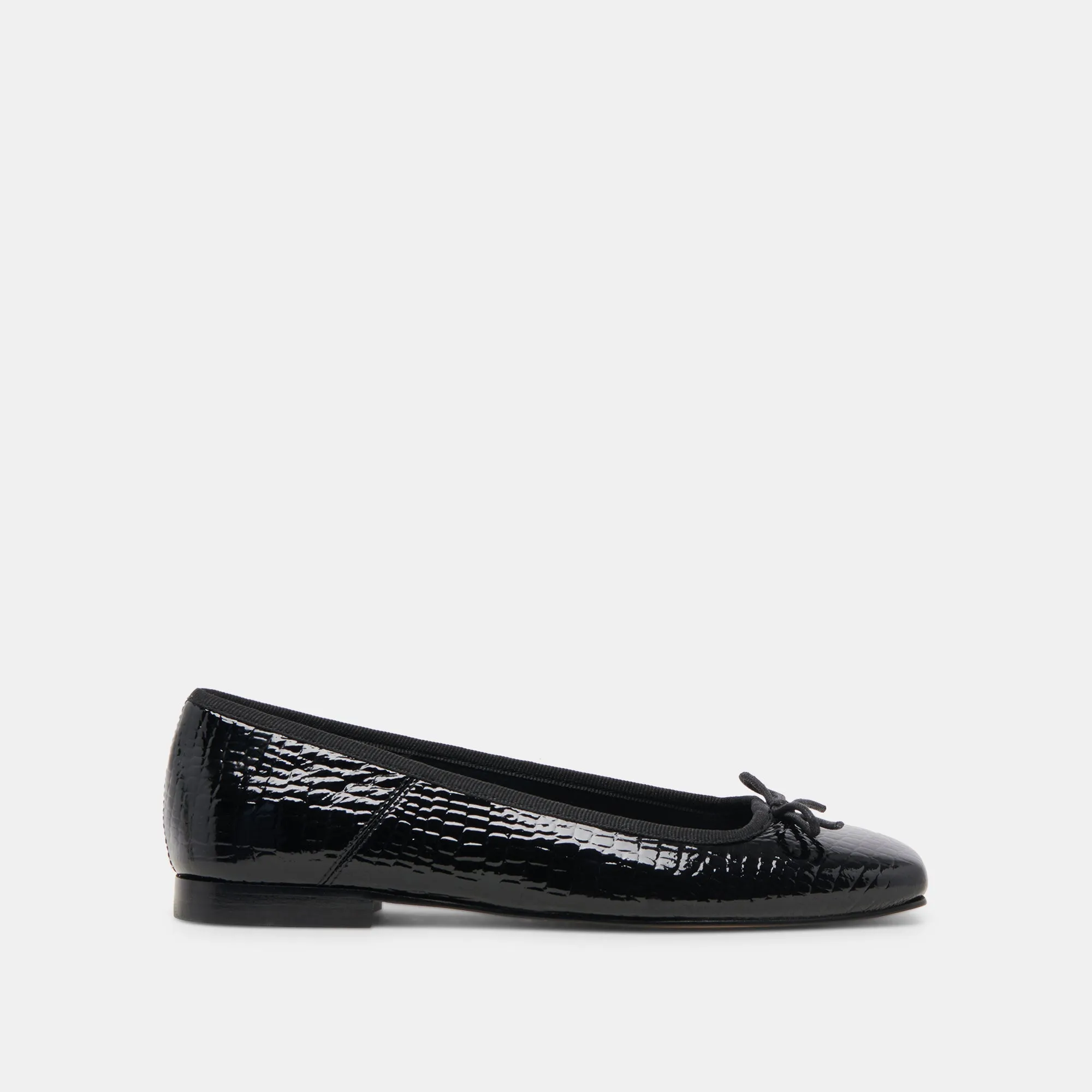 ANISA BALLET FLATS NOIR EMBOSSED LEATHER - re:vita Stream Path Morning Fresh
