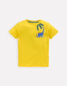 discount offer Vibrant Prints Front & Back Printed T-shirt-Pineapple Yellow Dino