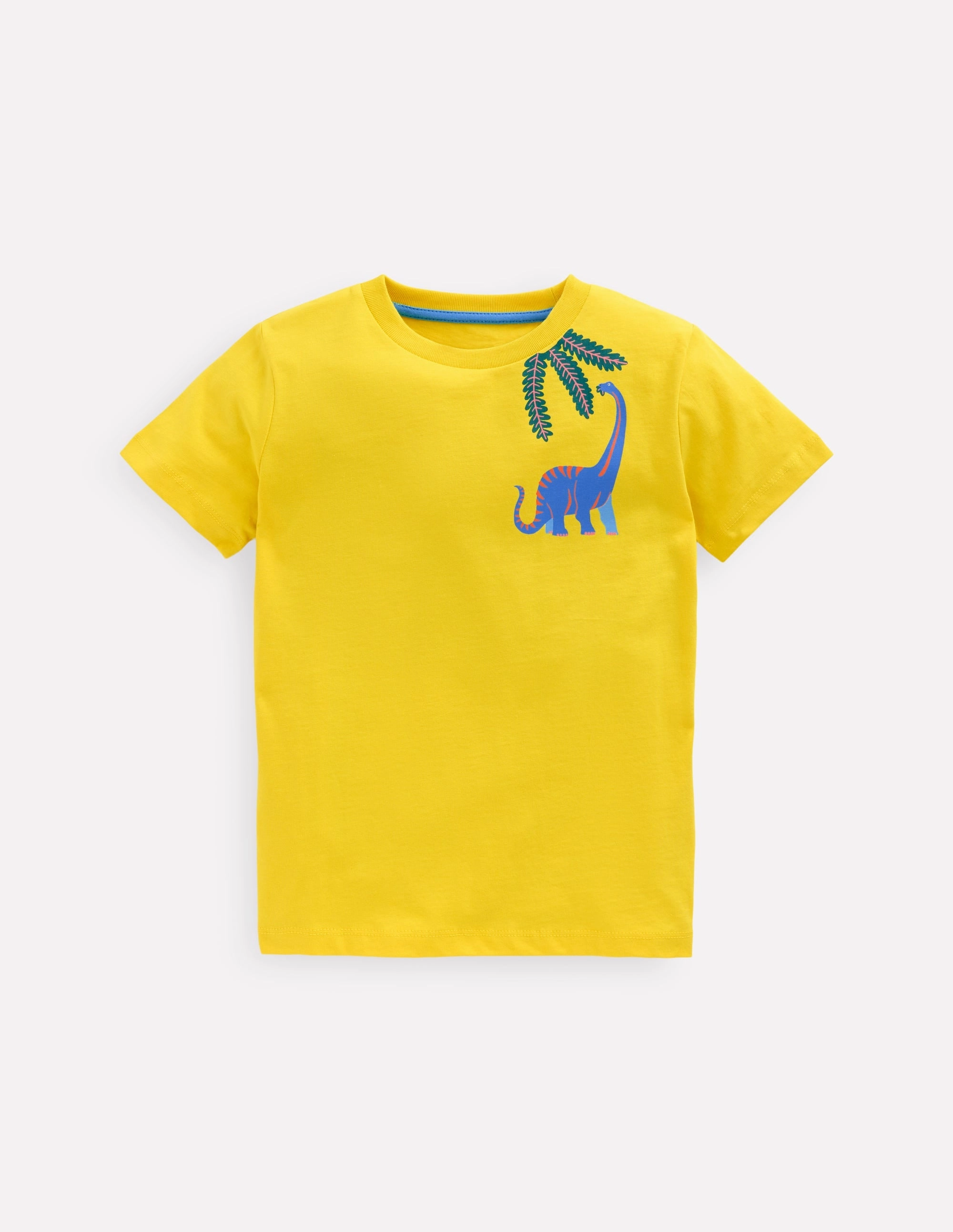 Wear Resistant Fabric Classic Layering Front & Back Printed T-shirt-Pineapple Yellow Dino