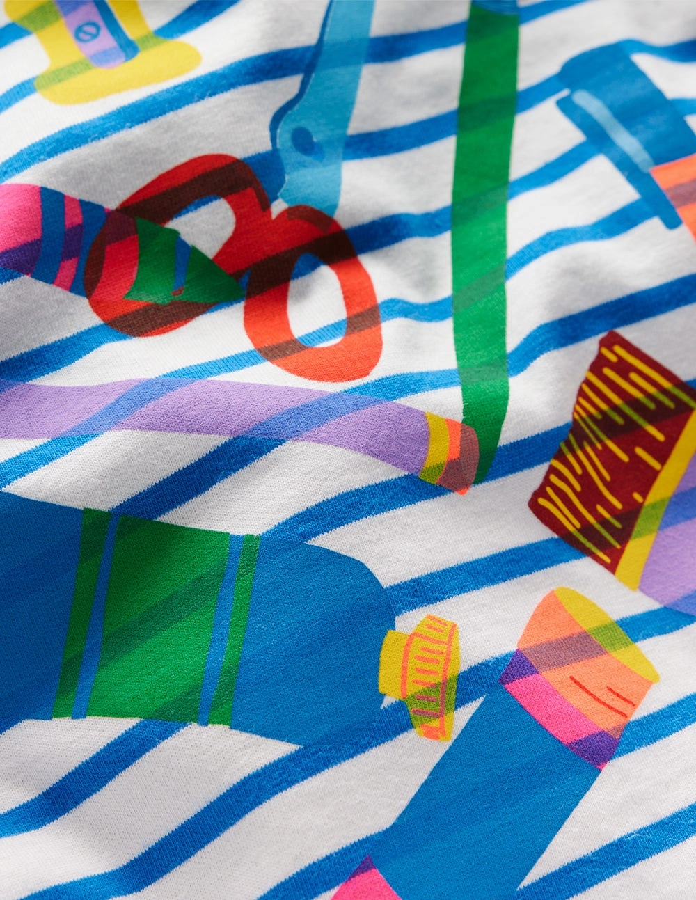 Abrasion resistant Long Sleeve Riso T-Shirt-Soft Ivory/Kingfisher Blue