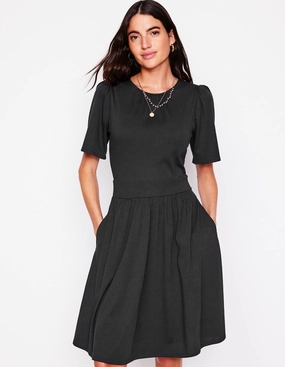 Louisa Short Jersey Dress-Black Wrap style Polished look dress