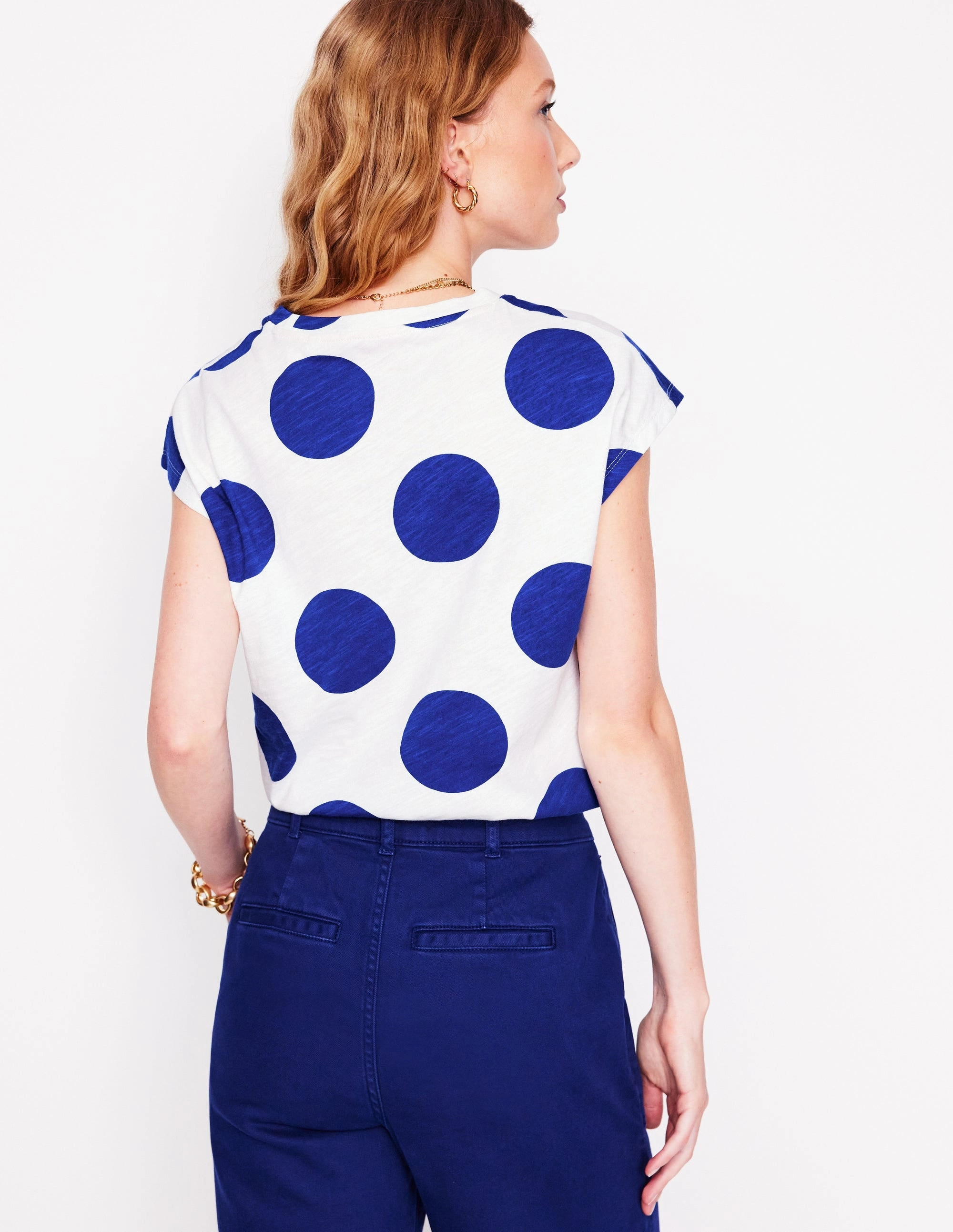 Quick Comfort Design Fashion-Forward Look Louisa Slub T-Shirt-Bright Blue, Spot
