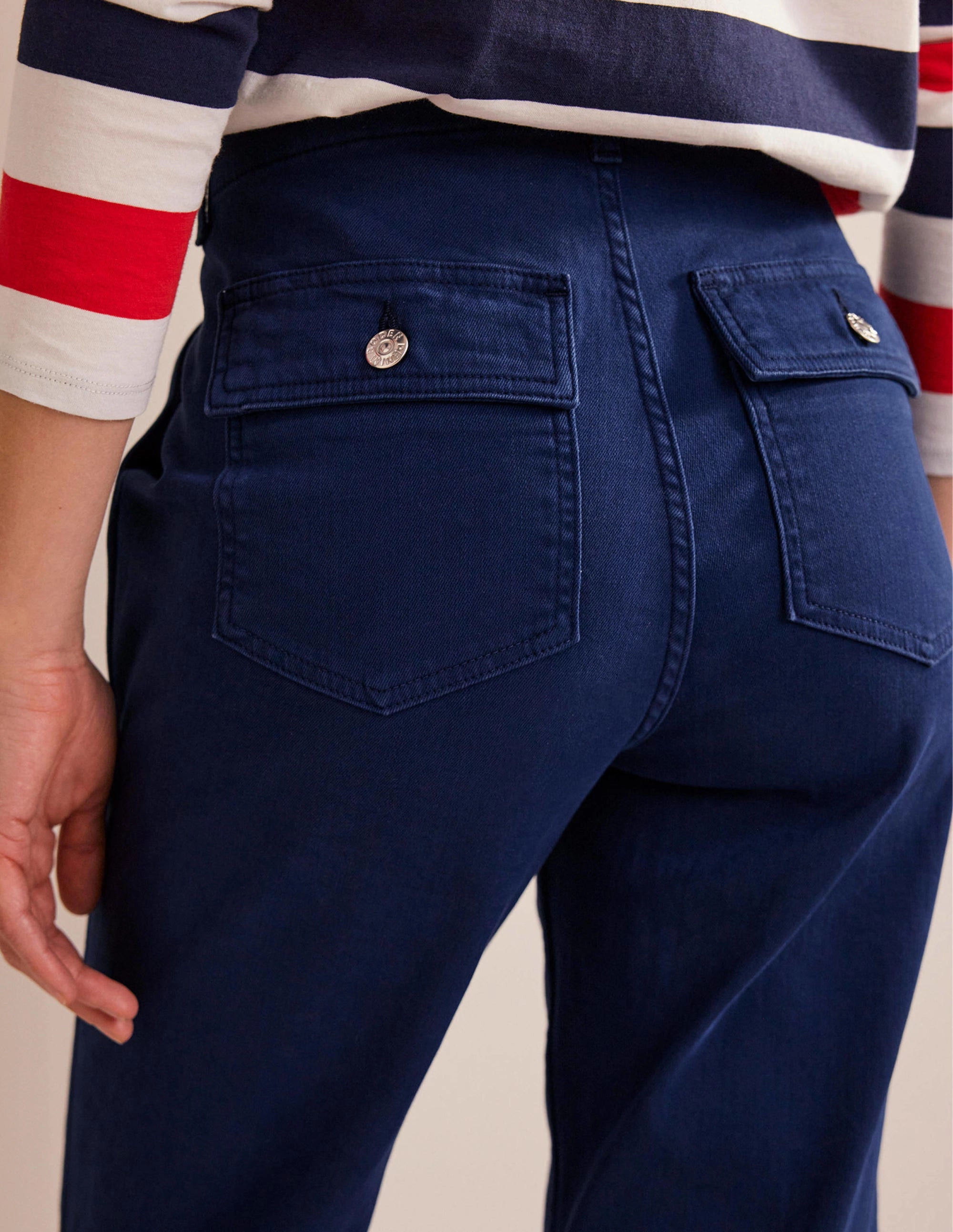 Kensington Casual Trousers-Navy Comfy Texture Performance Comfort