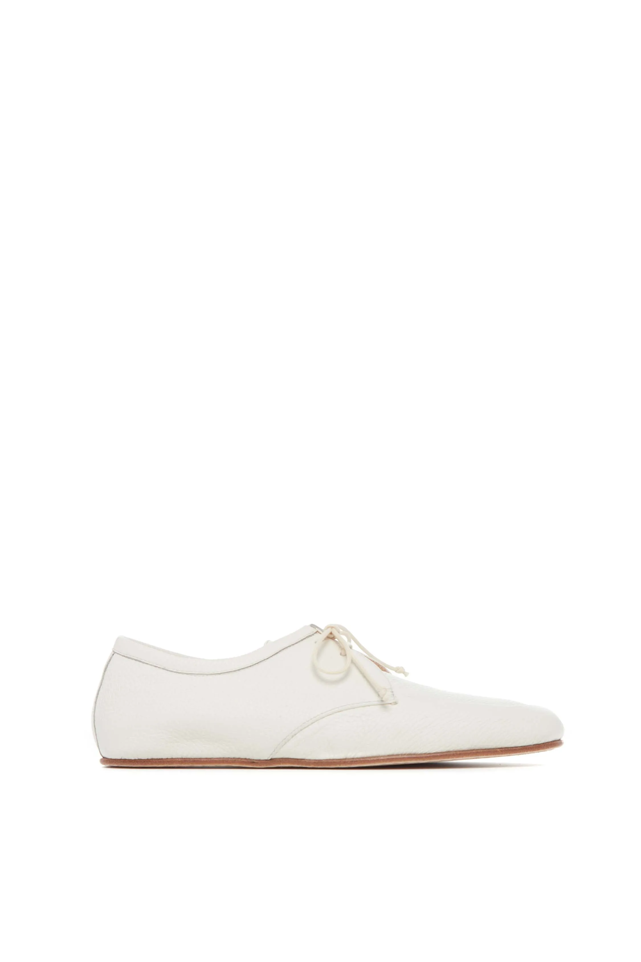Luca Flat Shoe in Cream Textured Leather Trend Spot Sun Glow