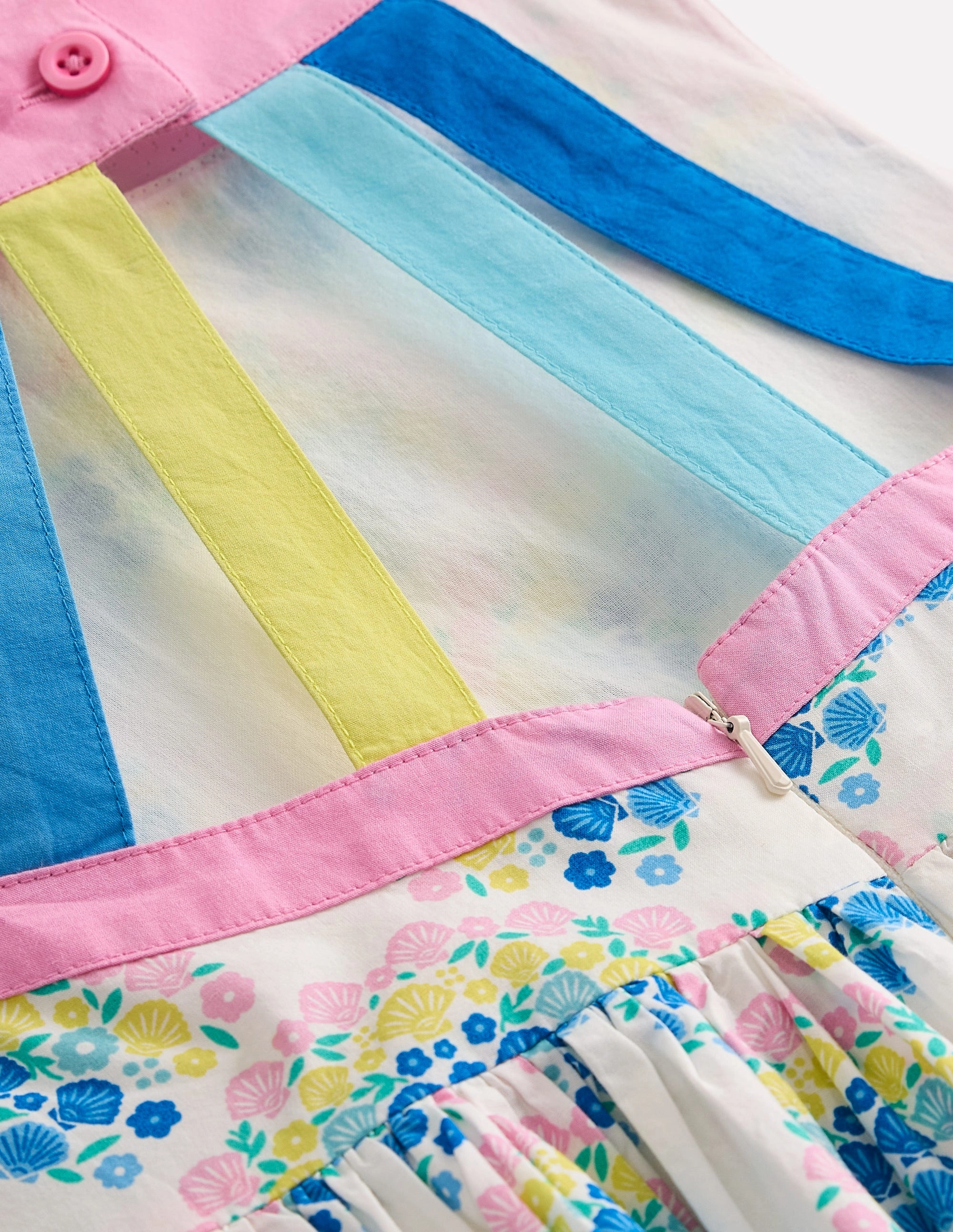 Harlow Back Detail Dress-Soft Ivory Rainbow Shells Elegant Detail