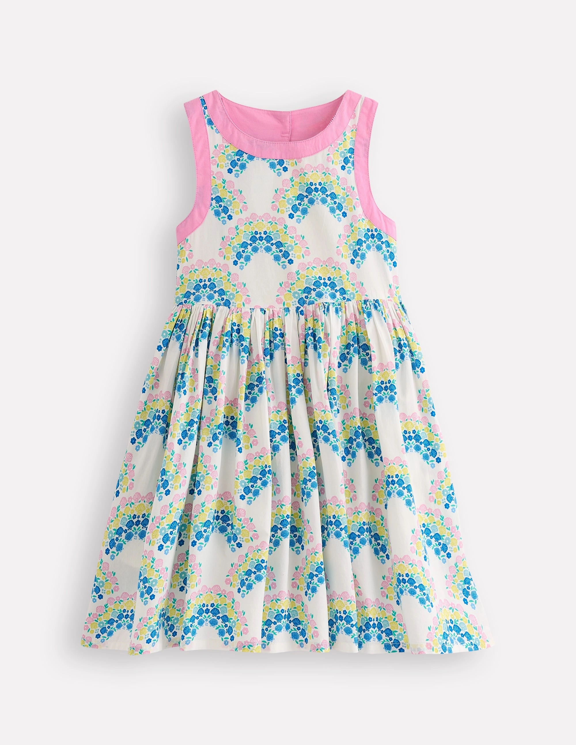 All-Purpose Comfort Warm Touch Harlow Back Detail Dress-Soft Ivory Rainbow Shells