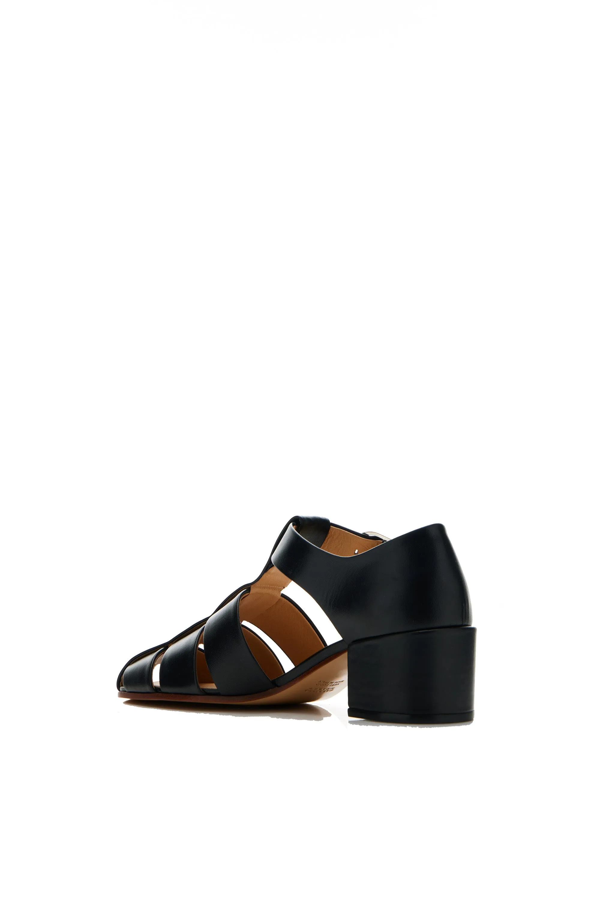 dry surface Beach Ready Lyle Block Heel Pump in Black Nappa Leather