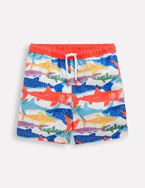 Trendy-Prints Swim Shorts-Ivory Riso Shark