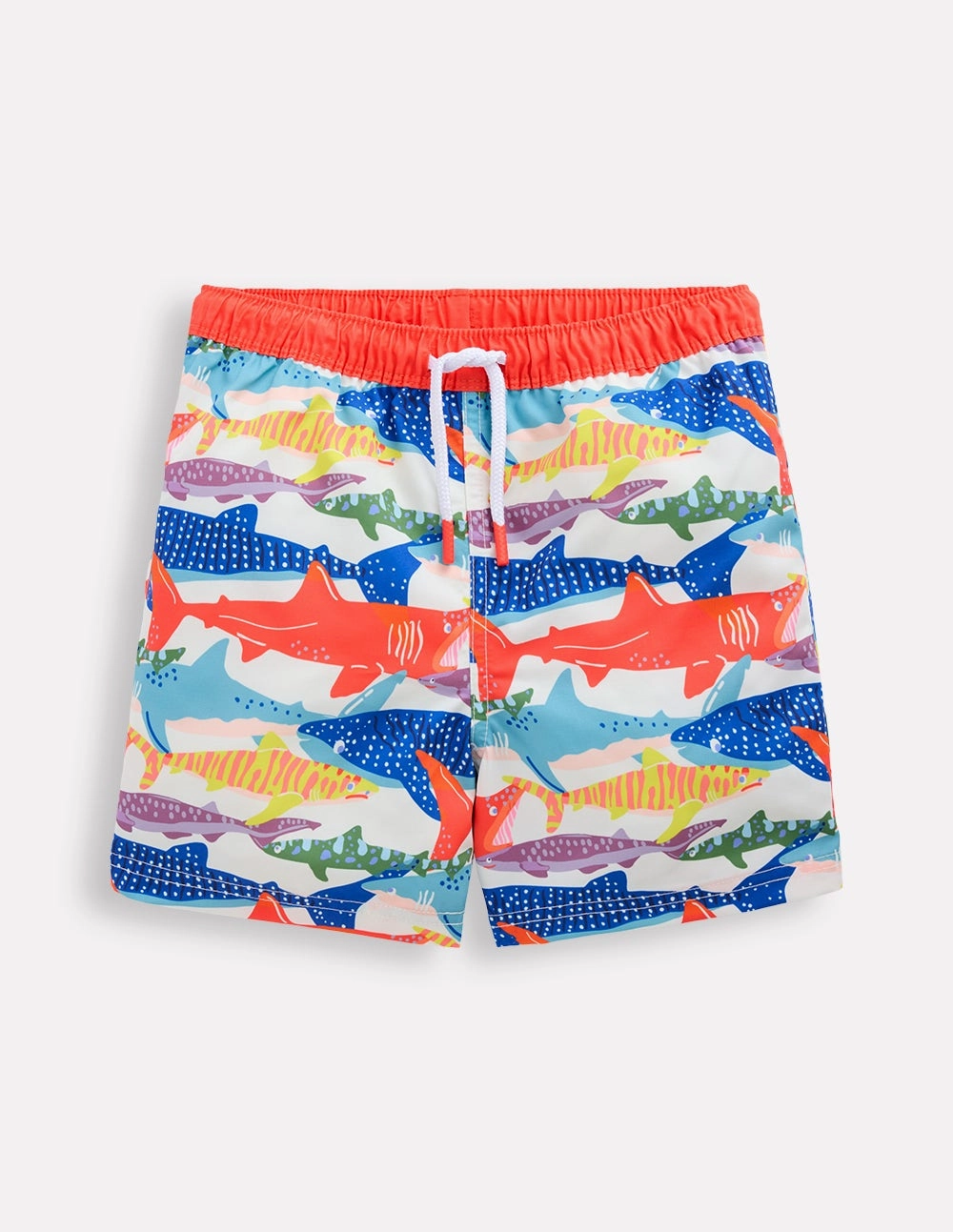Swim Shorts-Ivory Riso Shark Body Positive