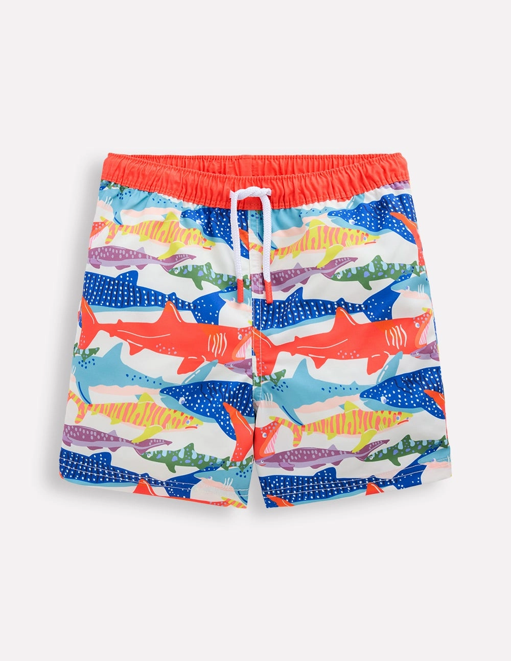 Trendy-Prints Swim Shorts-Ivory Riso Shark