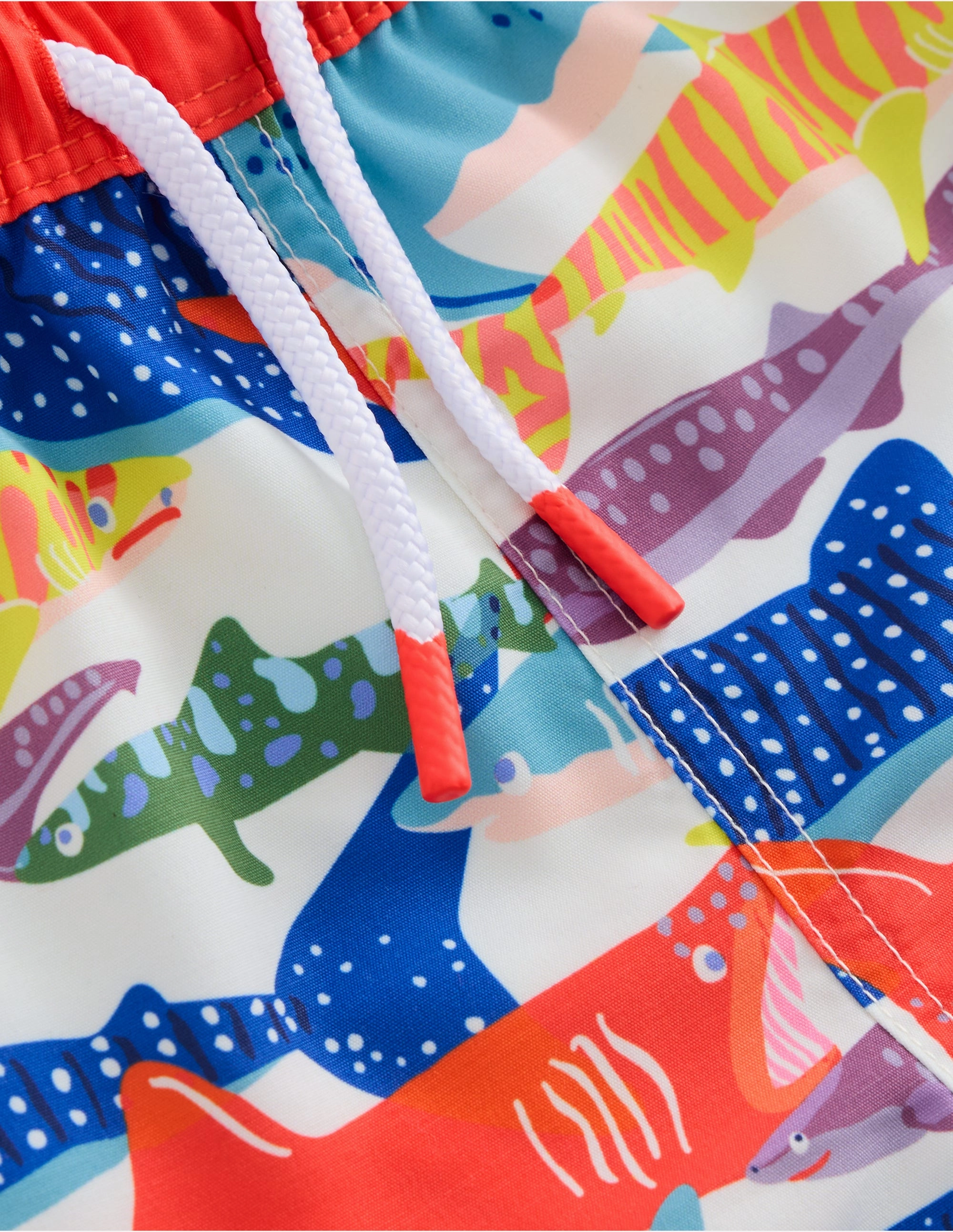 Holiday Getaway Swim Shorts-Ivory Riso Shark