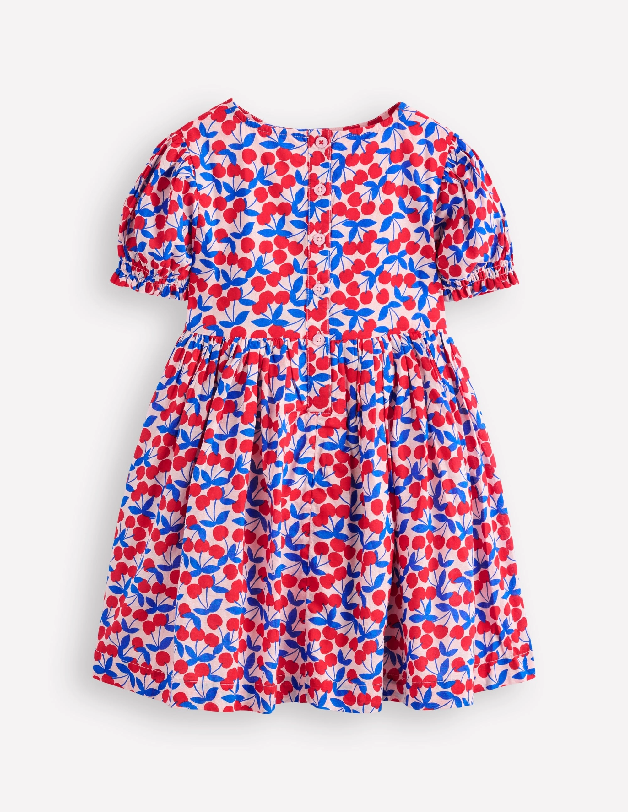 Madeline Woven Dress-Chalk Pink Cherries garden wedding