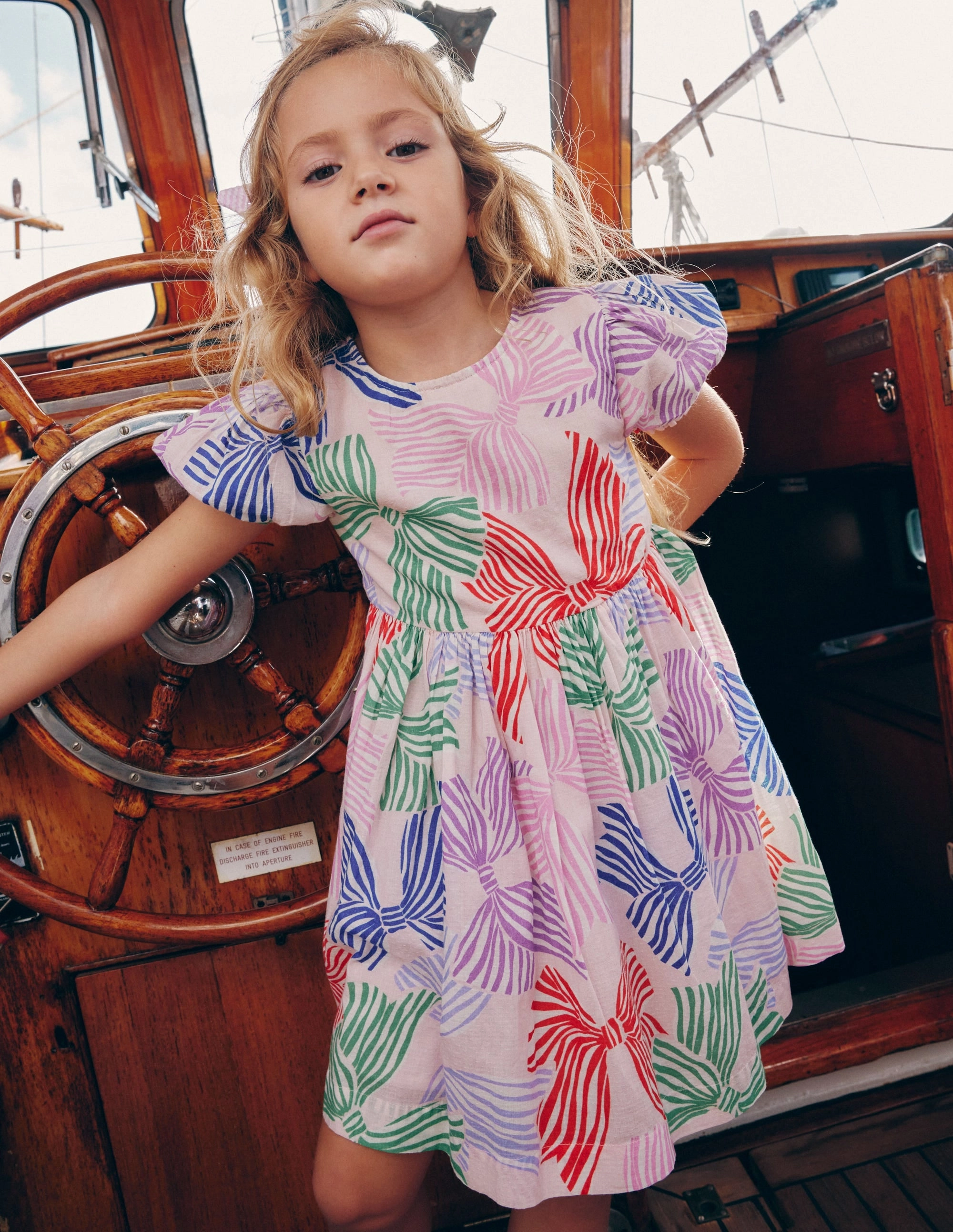 Madeline Woven Dress-French Pink Bows Bloom Zone