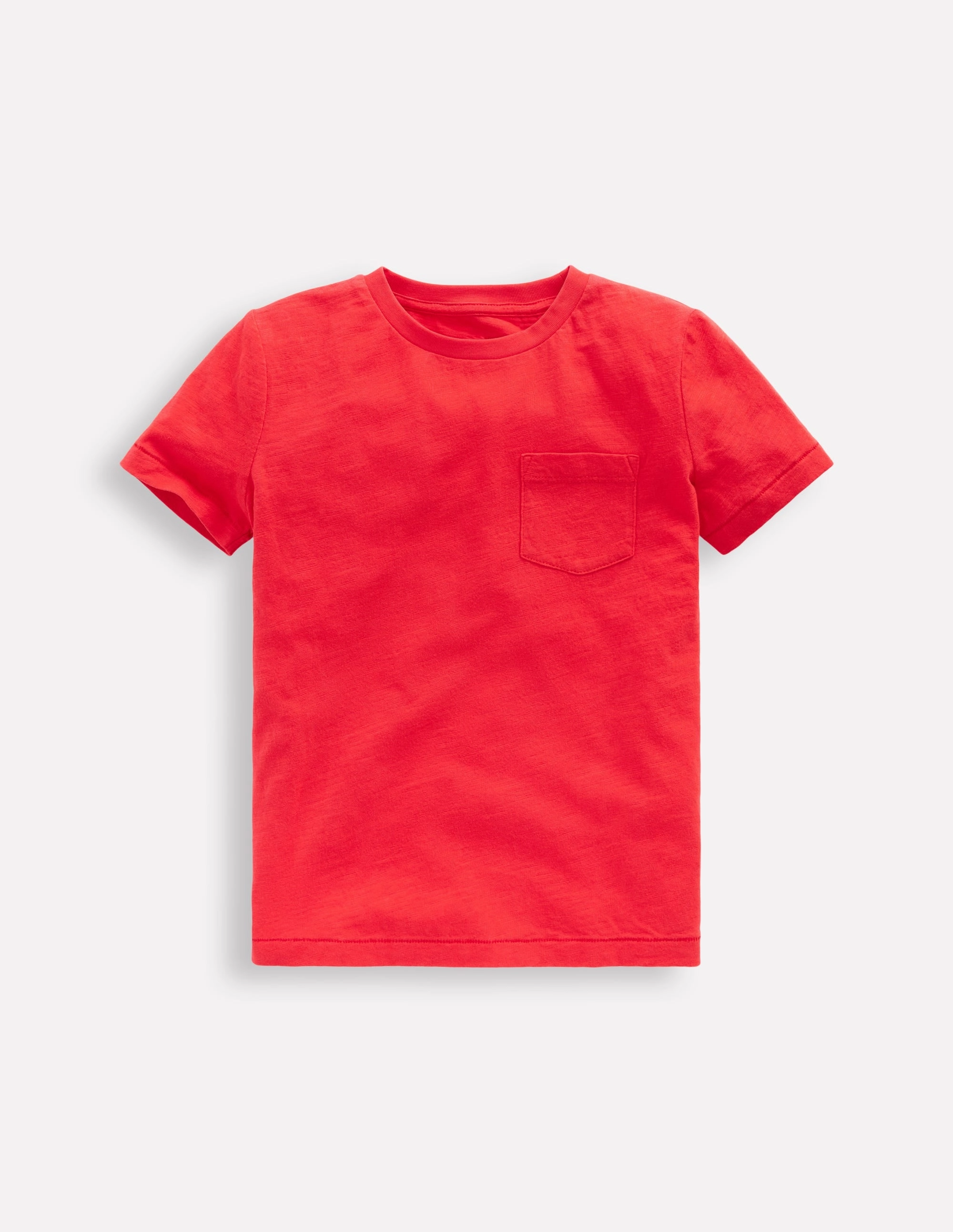 Friction Free Inner Lining Simple and Chic Everyday Short Sleeve T-Shirt-Poppy Red