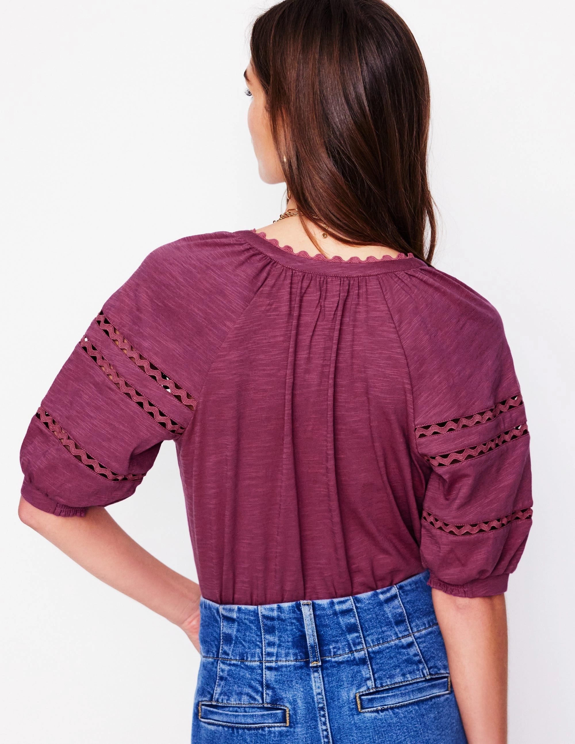 SlimFit Comfortable fit Maisy Rikrak Trim Top-Violet Quartz