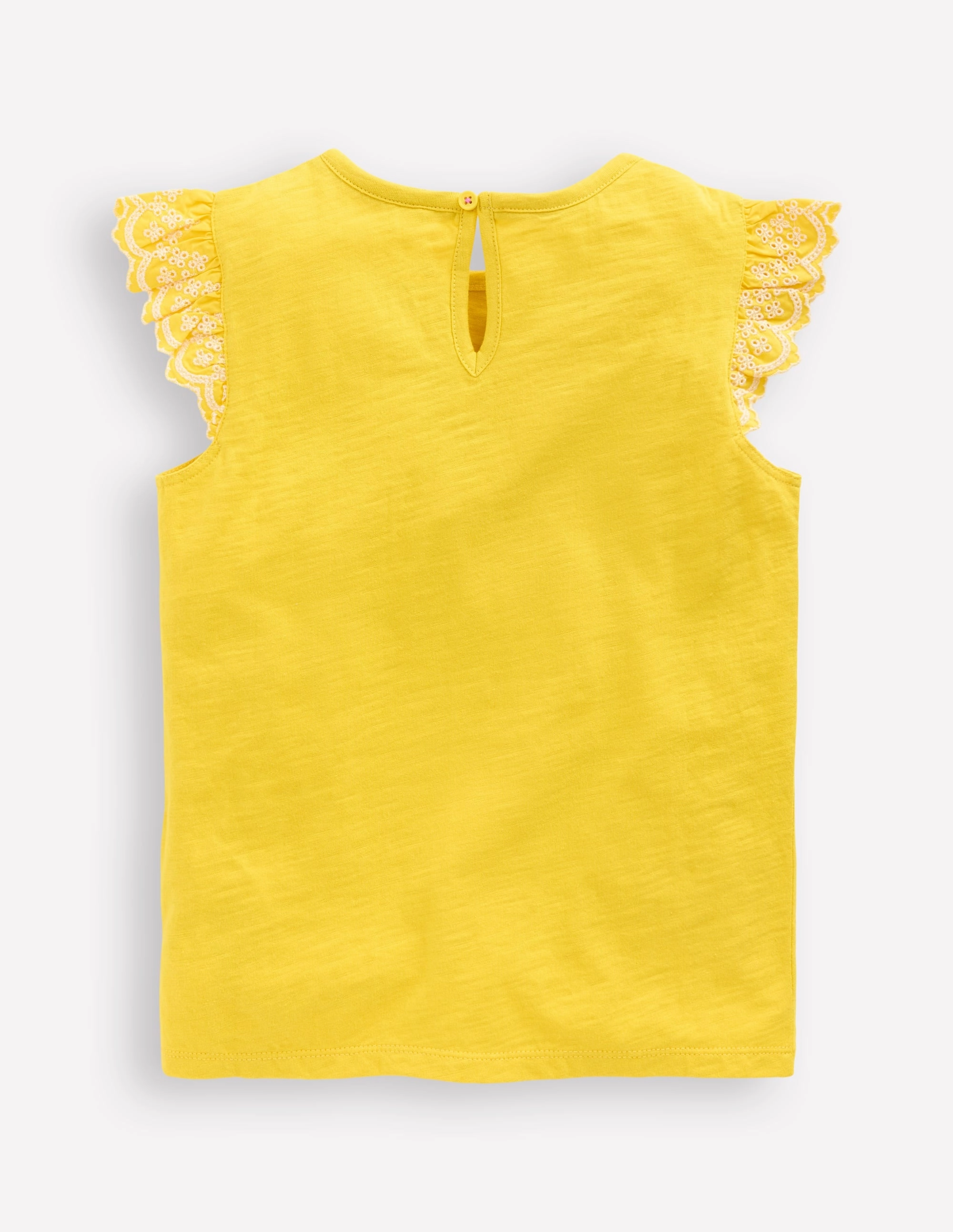 Margaret Broderie Frill Tee-Pineapple Yellow Relaxed Design