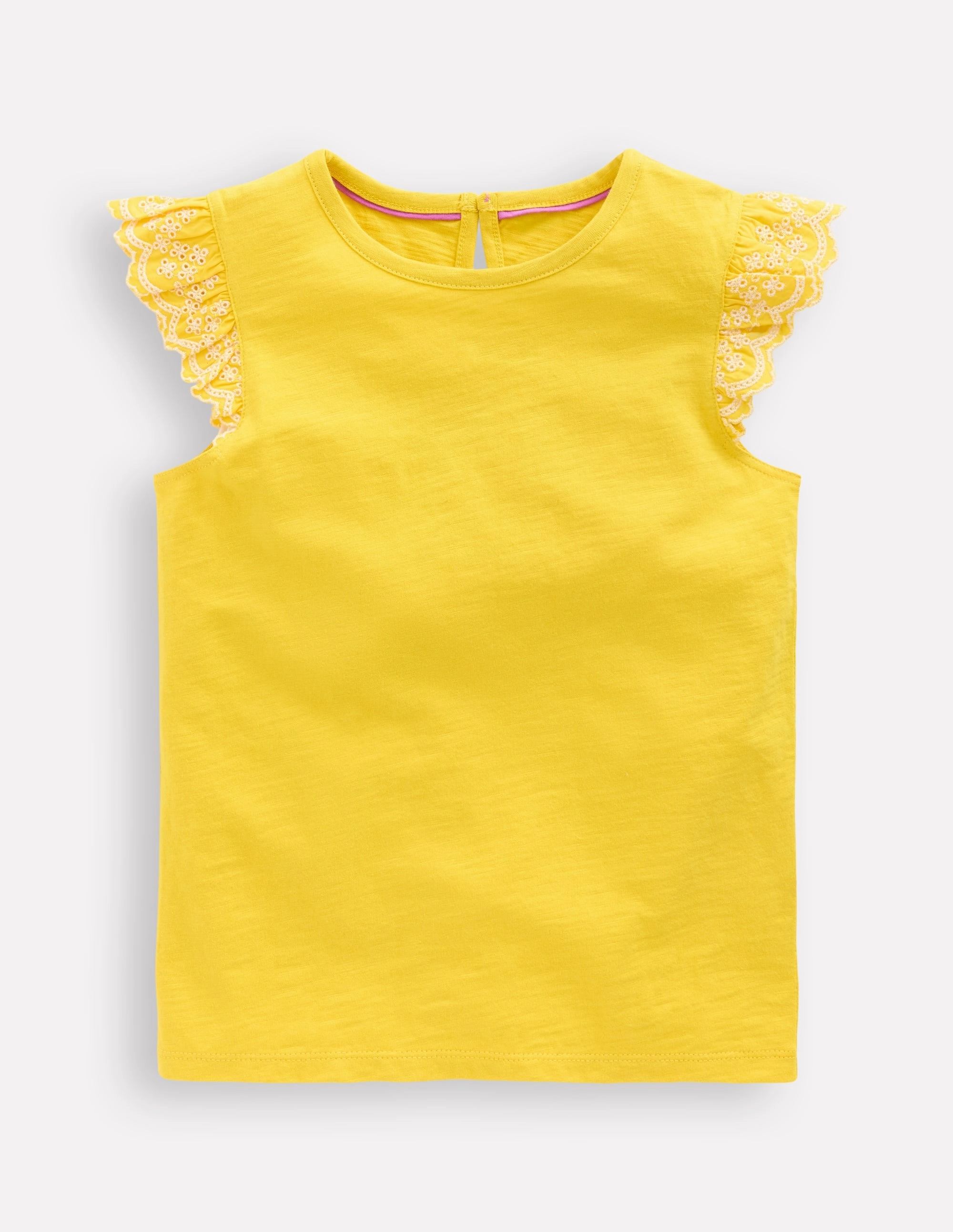 Margaret Broderie Frill Tee-Pineapple Yellow sports performance Minimalistic Wear