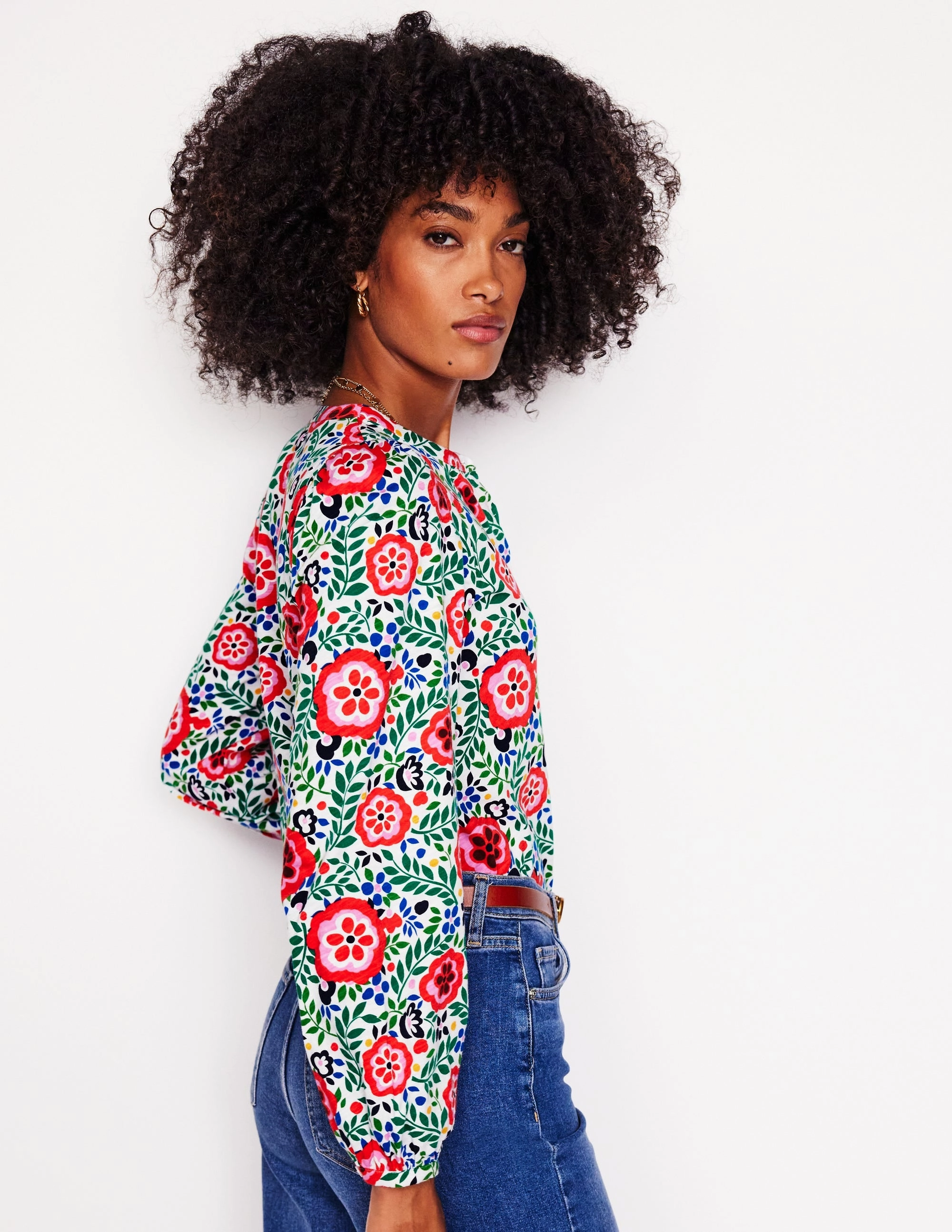 Marina Jersey Shirt-Multi, Foliage Scatter Recommended