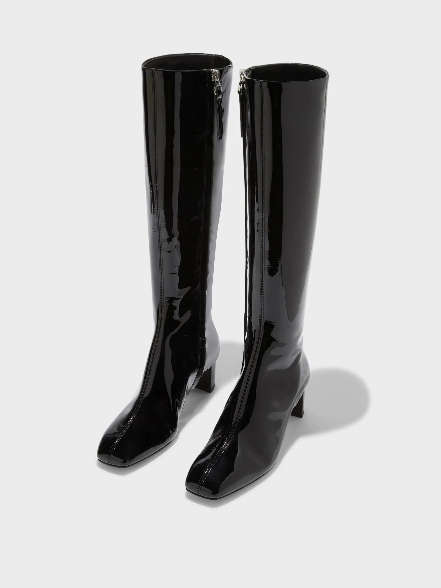 Marty Patent Knee-High Boots Padded Interior Weekend Wanderer