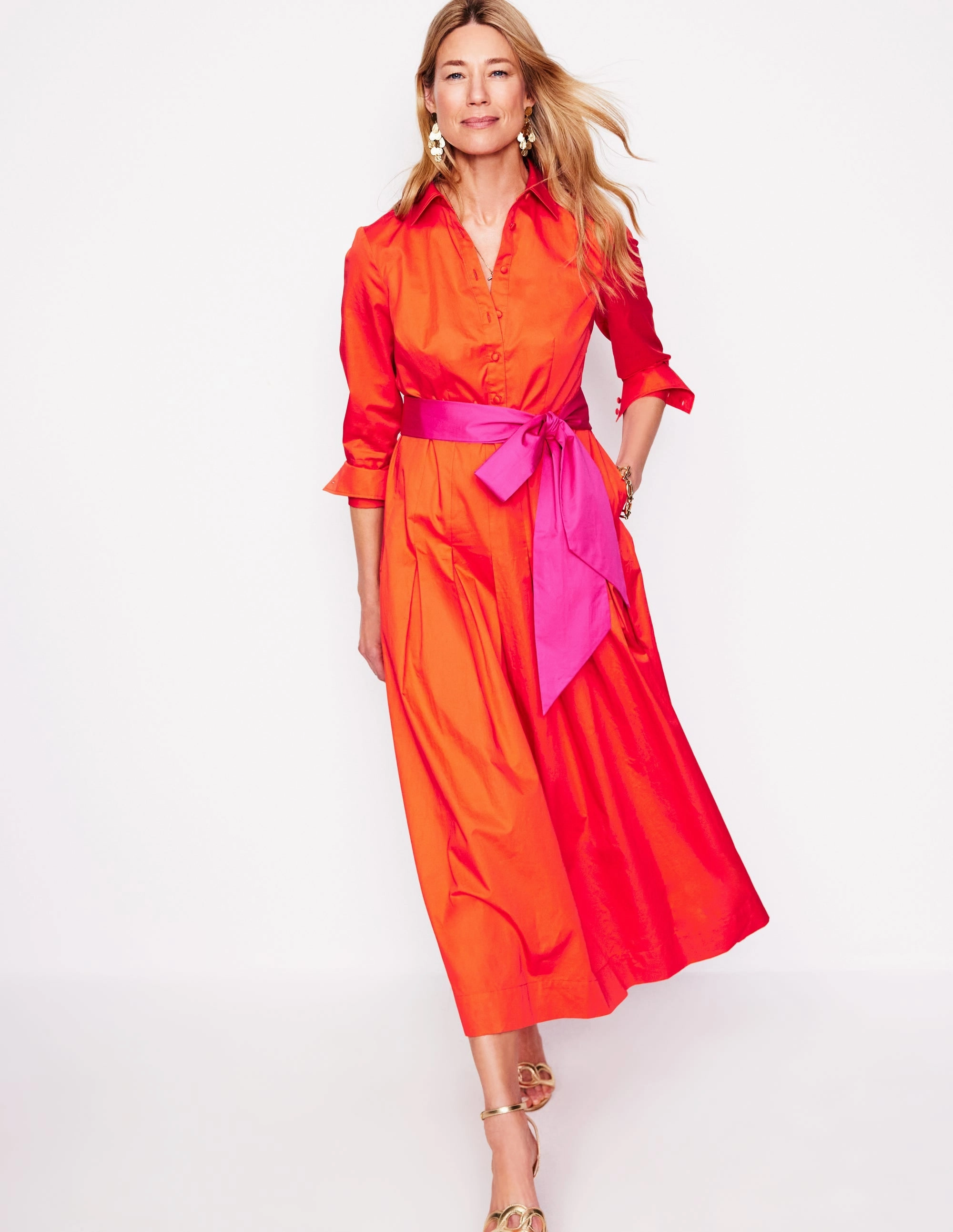 Feminine fit-and-flare silhouette Perfectly Crafted Maxi Pleated Bow Dress-Firecracker Red