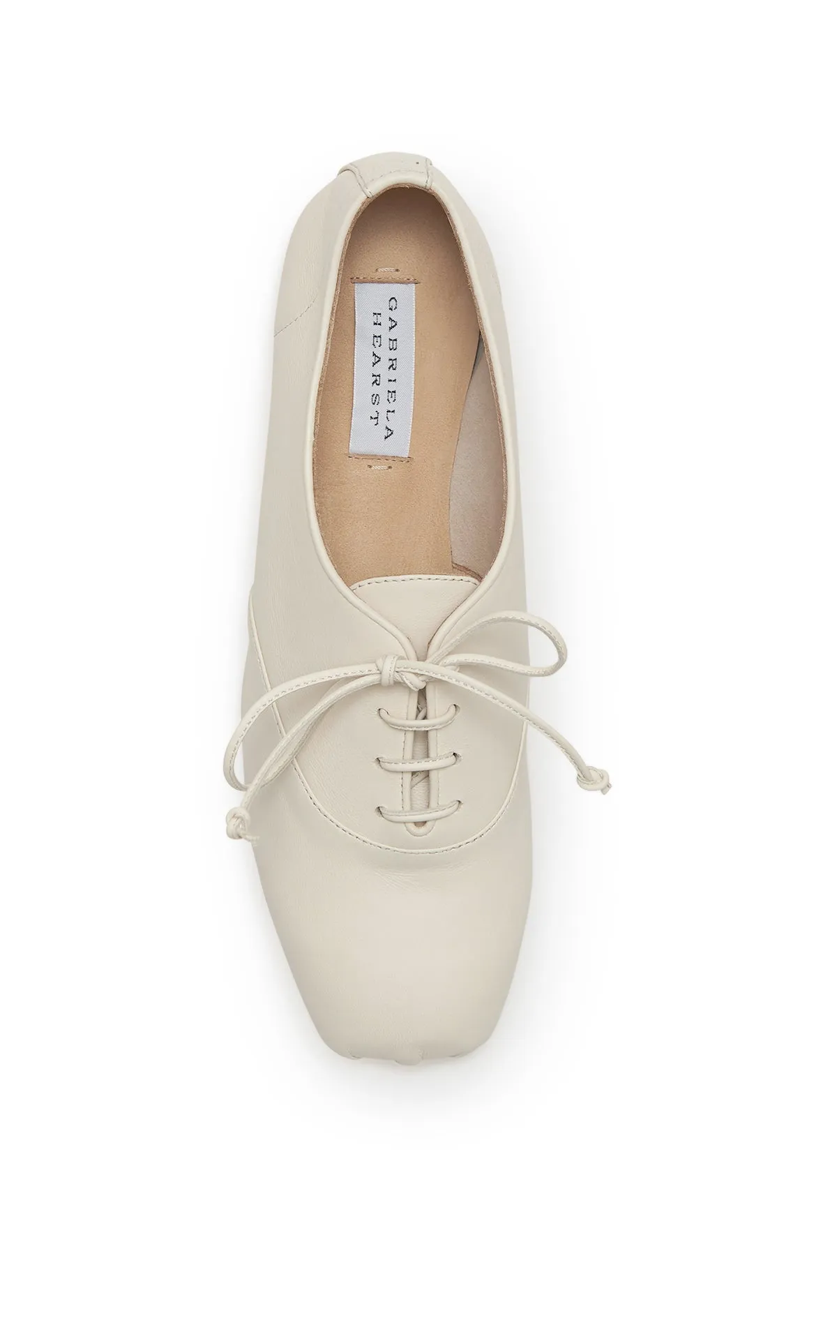 Maya Oxford Flat Shoe in Ivory Nappa Leather Relaxing Footwear Durable Shoe Construction