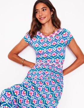 Lace Ease Seasonal Comfort Melanie Jersey Midi Dress-Gallery Blue, Ivy Trellis