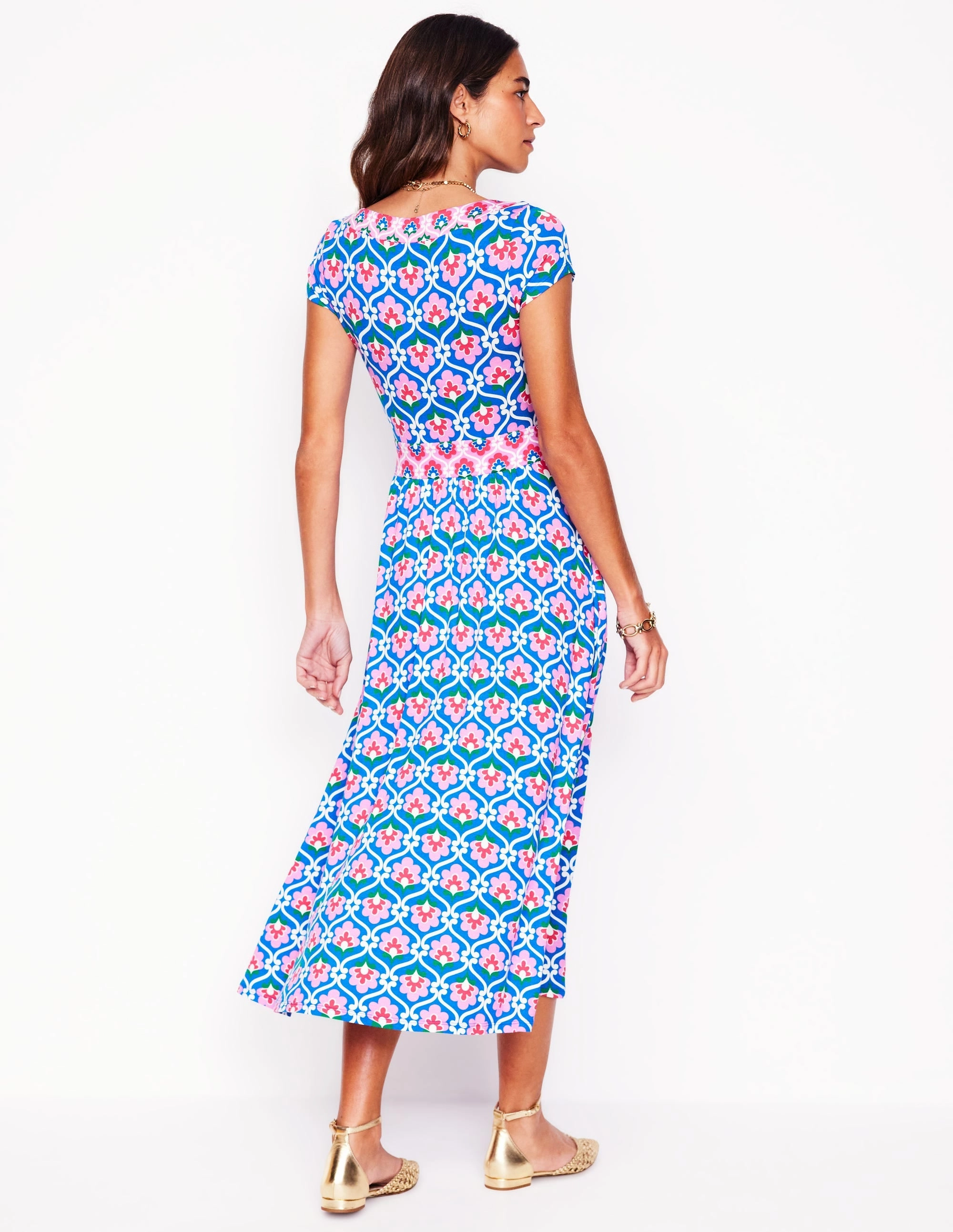 Melanie Jersey Midi Dress-Gallery Blue, Ivy Trellis Movement Friendly
