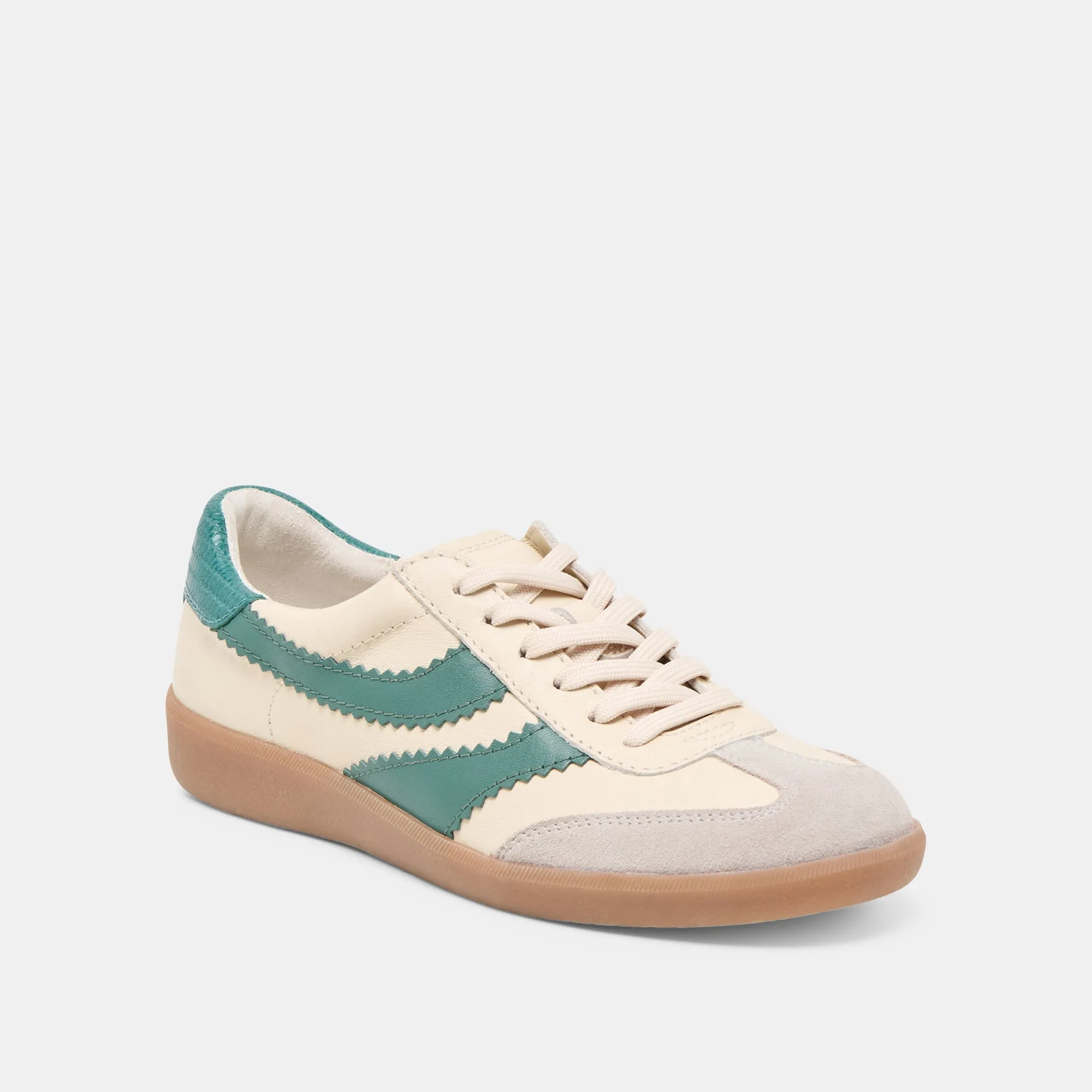 MERIT SNEAKERS WHITE GREEN LEATHER Thermal Regulating Layer